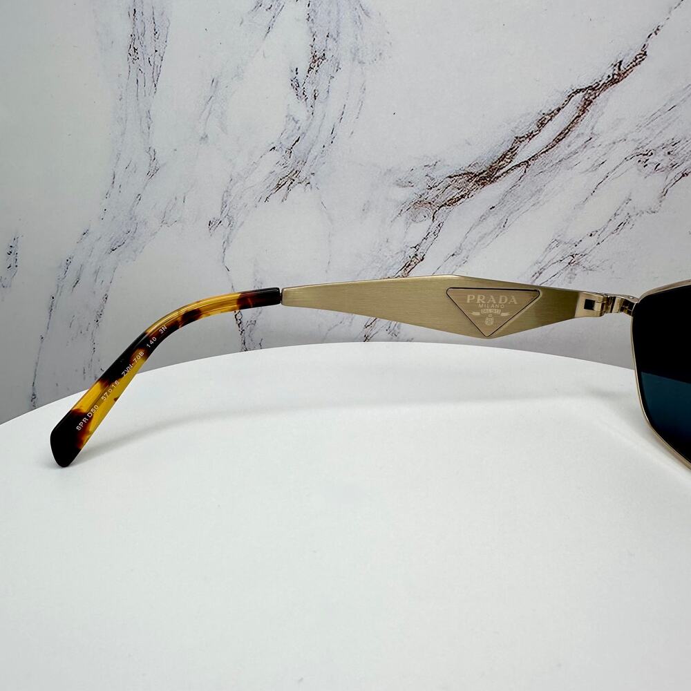 New PRADA Sunglasses Gold Metal 3D Logo Aviator Cat Eye Womens PRD50S ZVN70B - Picture 14 of 16
